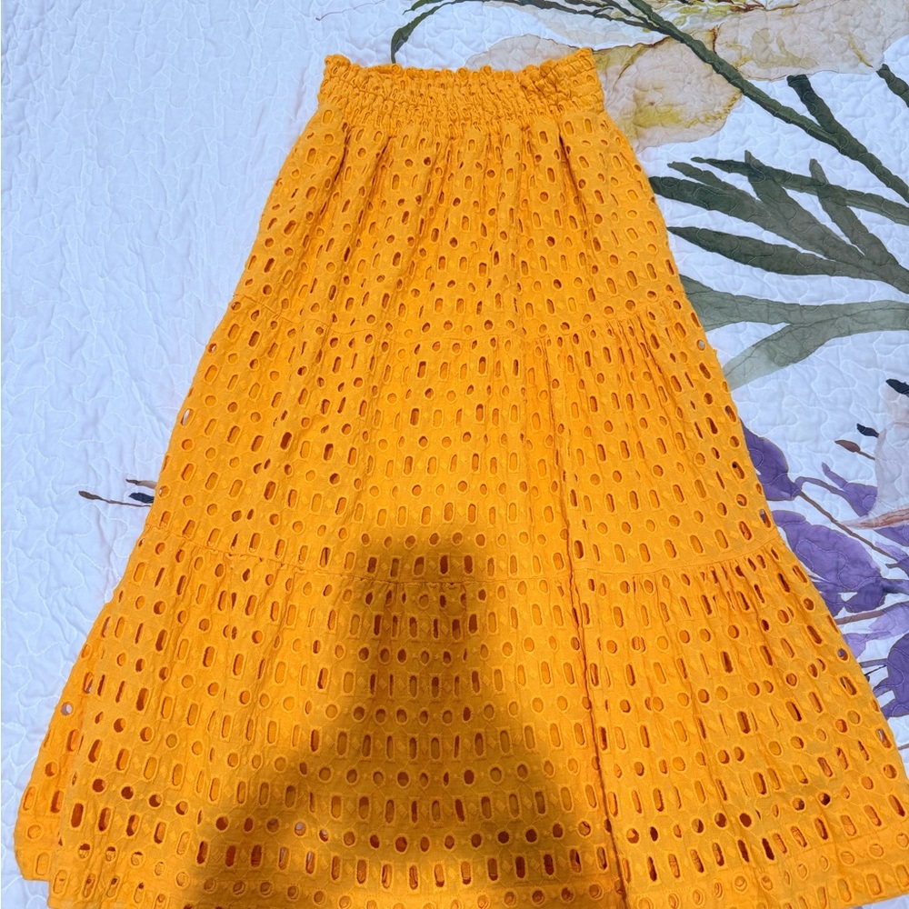 Anthropologie Bright Orange Maxi Skirt